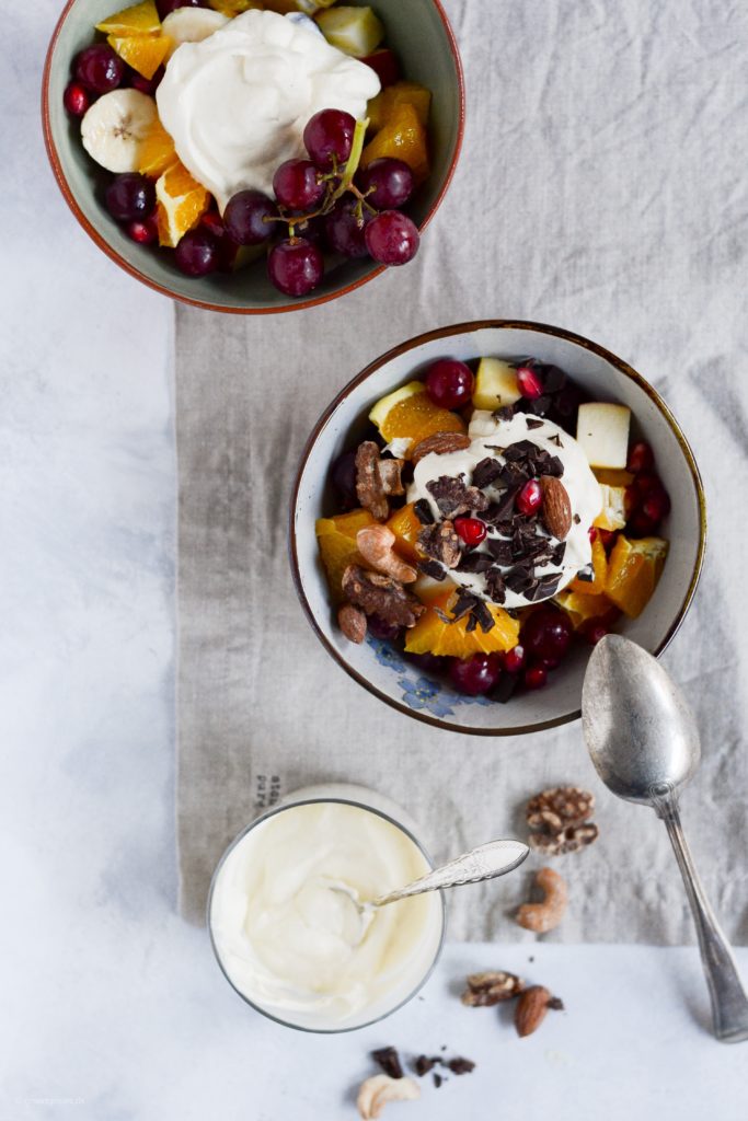 råcreme til frugtsalat
