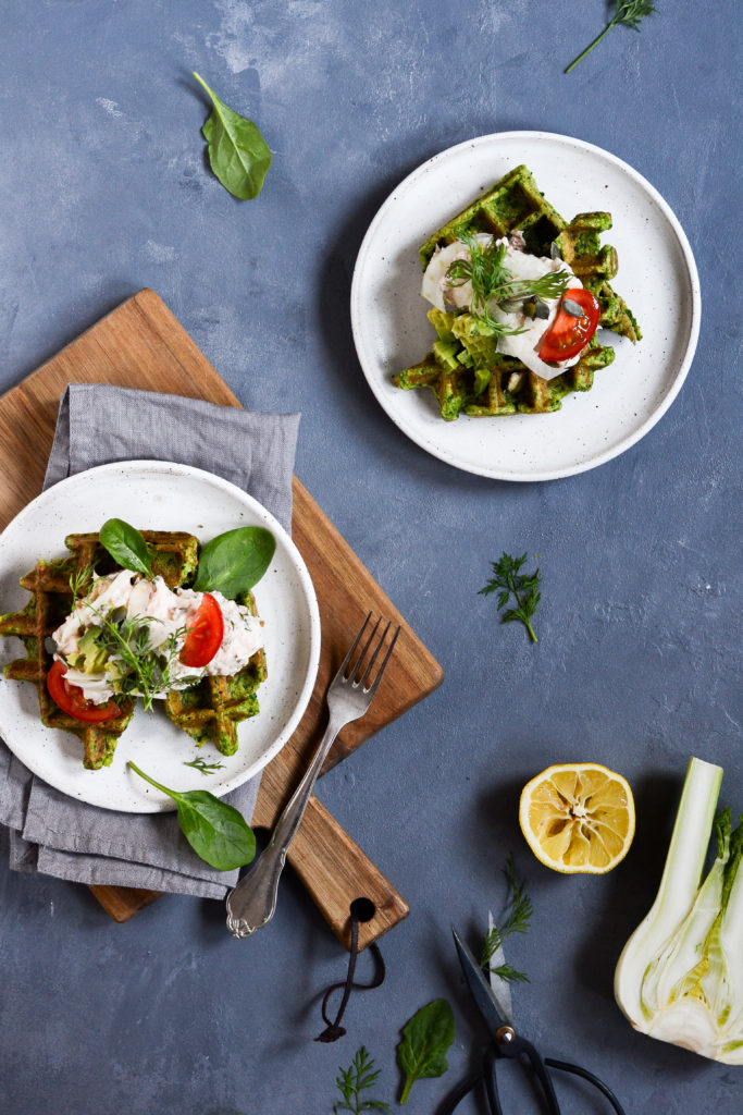 Spinatvafler med laksesalat 2